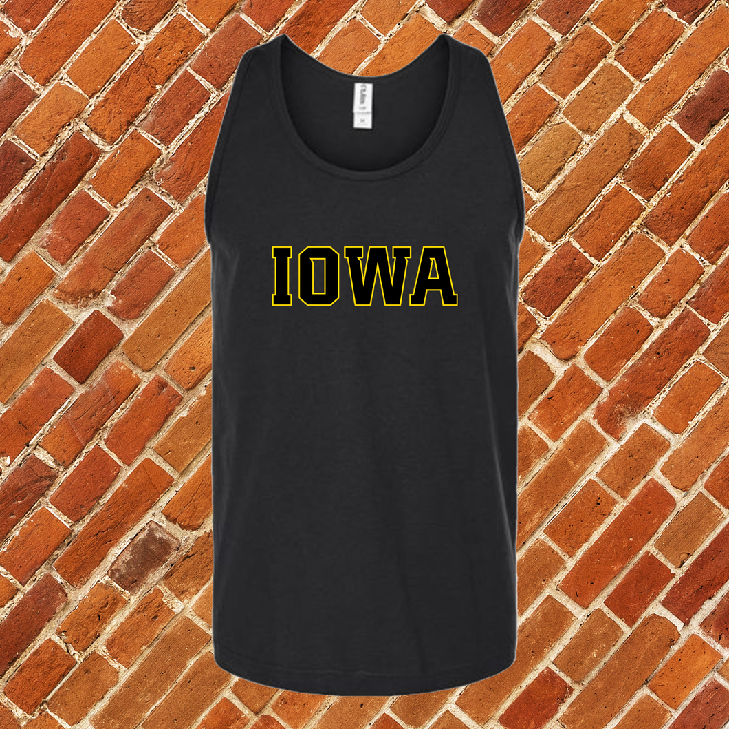 Yellow And Black Iowa Unisex Tank Top