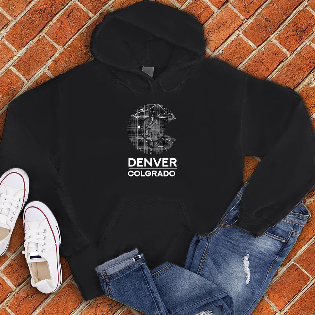 Denver Colorado Flag Map Hoodie