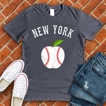 Load image into Gallery viewer, New York White Apple Baseball Tee
