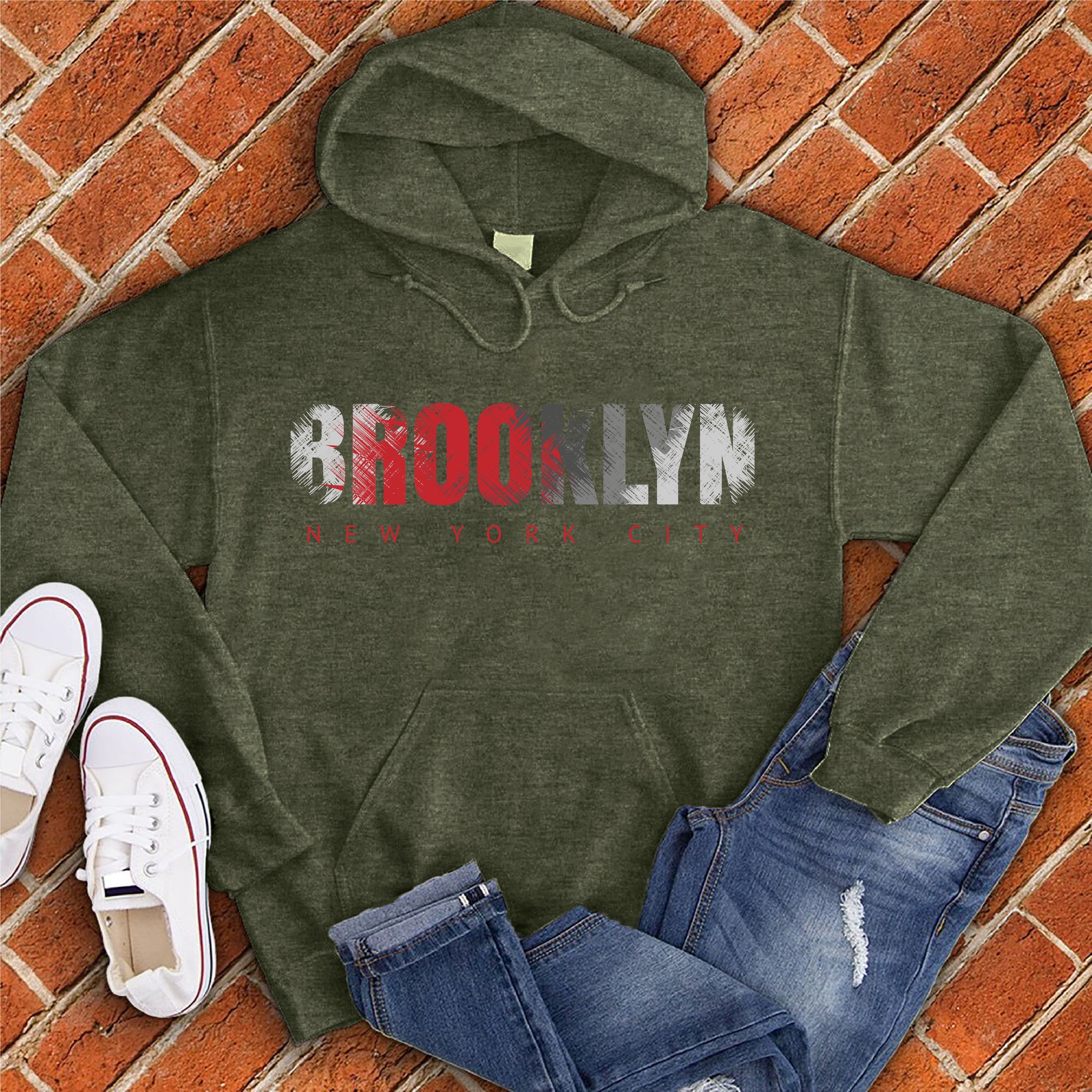 Brooklyn Cross Hatch Hoodie City Tees