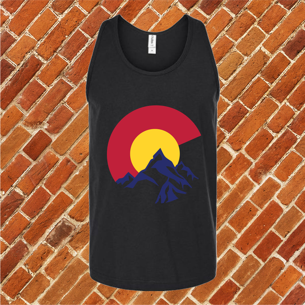 Colorado Flag in Mountains Unisex Tank Top