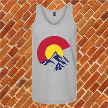 Load image into Gallery viewer, Colorado Flag in Mountains Unisex Tank Top
