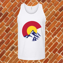 Load image into Gallery viewer, Colorado Flag in Mountains Unisex Tank Top
