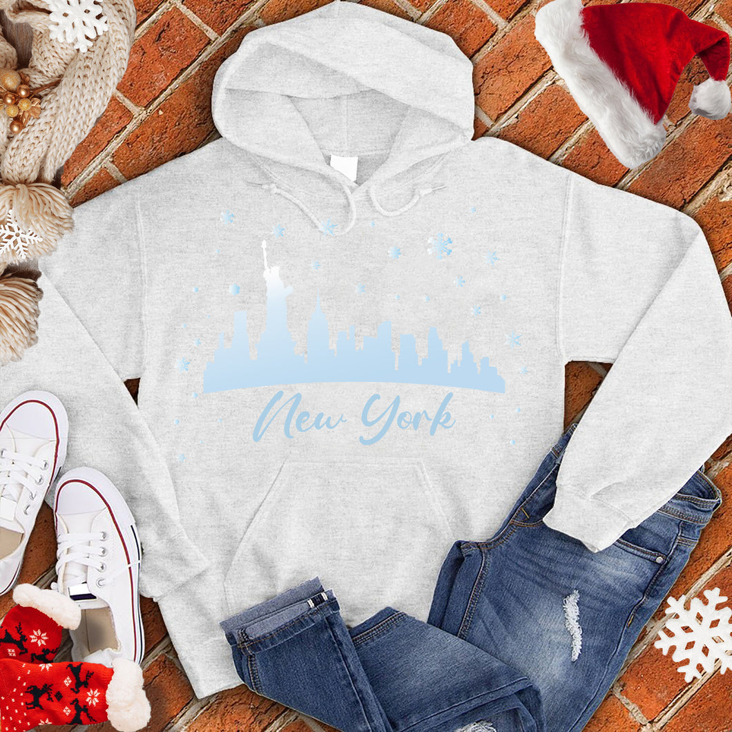 New York Snowfall Skyline Hoodie