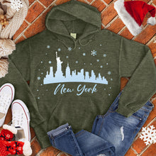 Load image into Gallery viewer, New York Snowfall Skyline Hoodie
