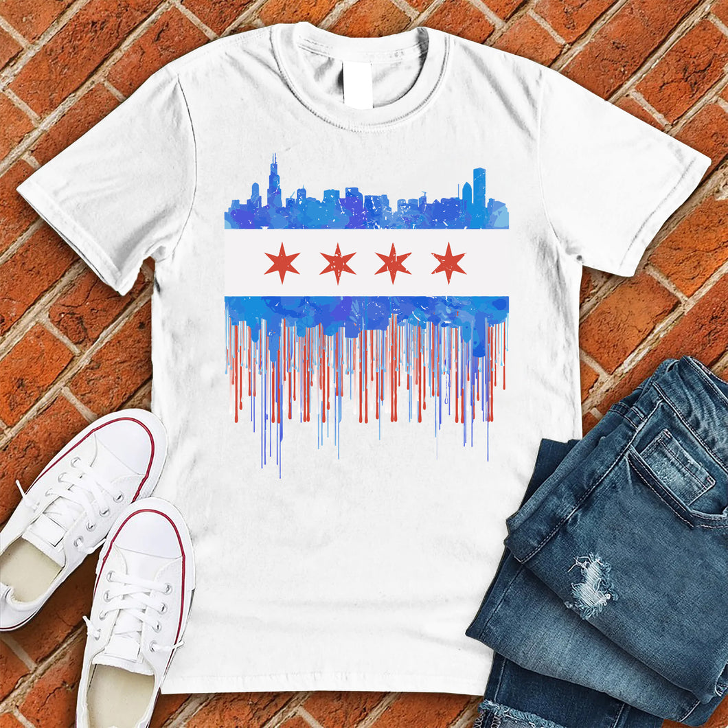 Chicago Flag Drip Tee