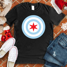 Load image into Gallery viewer, Chicago Round Flag Tee
