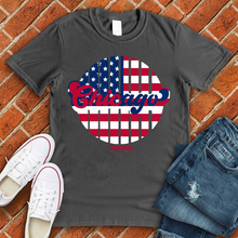 Load image into Gallery viewer, Chicago Illinois American Flag Tee

