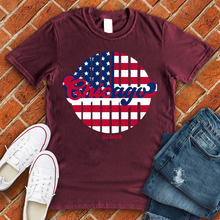 Load image into Gallery viewer, Chicago Illinois American Flag Tee
